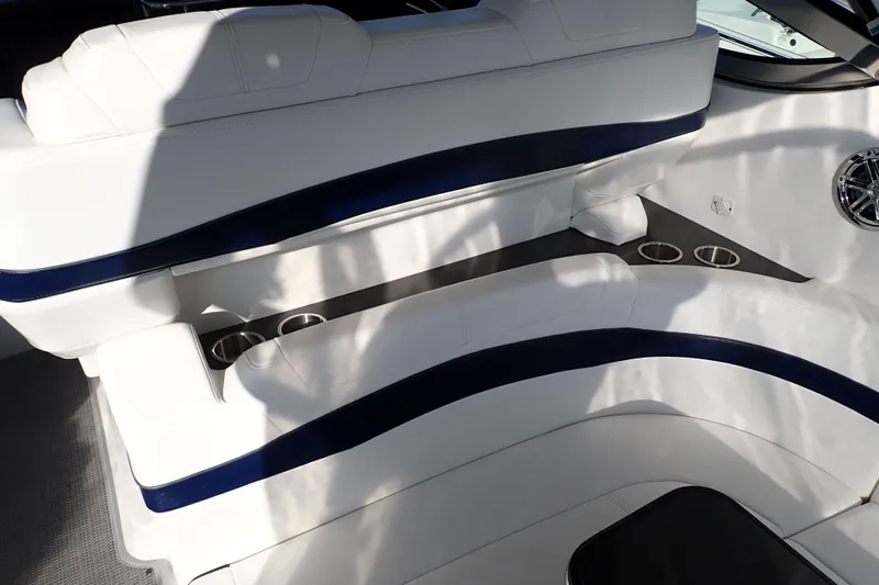  Yacht Photos Pics Luxurious seating on 2020 Formula 40 Performance Cruiser with cup holders and sleek design.