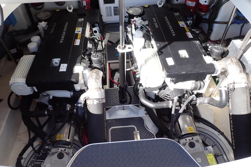  Yacht Photos Pics Engine room of 2020 Formula 40 Performance Cruiser with dual Volvo Penta IPS 500 engines.