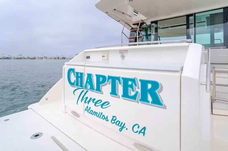 Chapter Three Yacht Photos Pics 2018 Tiara F44 yacht named "Chapter Three" at Alamitos Bay, CA.