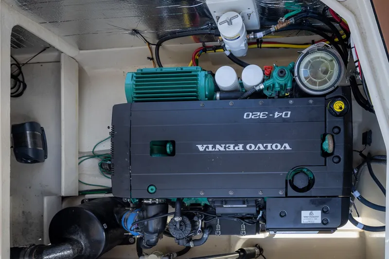  Yacht Photos Pics Engine compartment of 2023 Ranger Tugs R-31 S with Volvo Penta D4-320 engine.