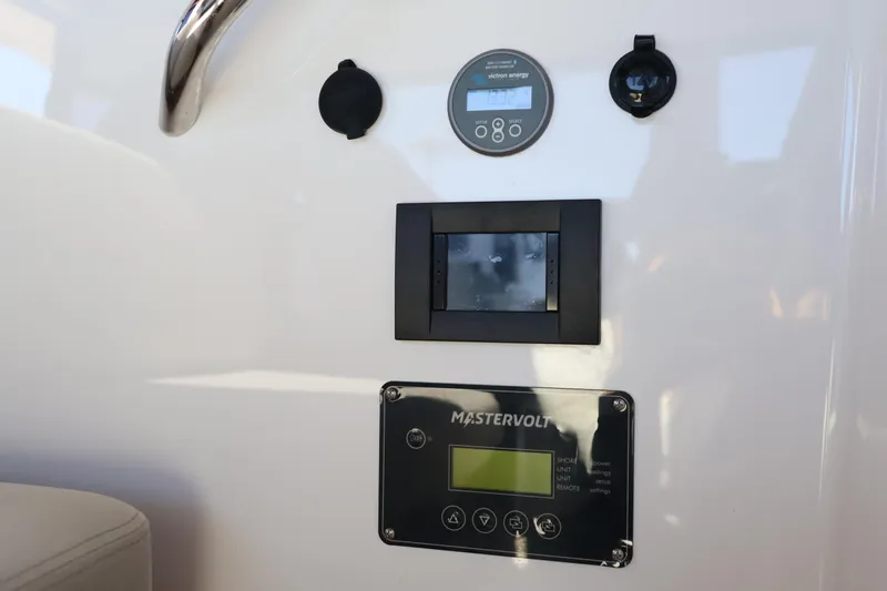  Yacht Photos Pics Control panel of 2024 XO Boats EXPLR 10 S Plus with Mastervolt display.