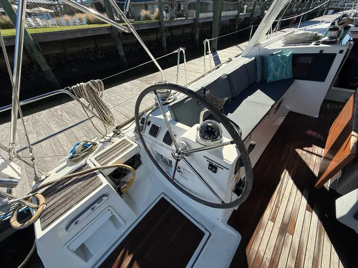 Overkill Yacht Photos Pics Cockpit of 2016 Beneteau Oceanis 48 yacht.