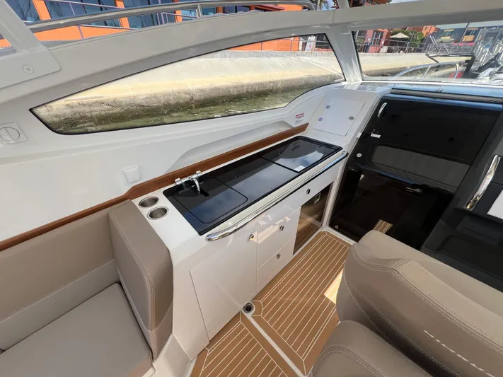 Mdr #297 In Stock Yacht Photos Pics Luxurious interior of 2024 Nimbus W9 boat with sleek design and modern amenities.