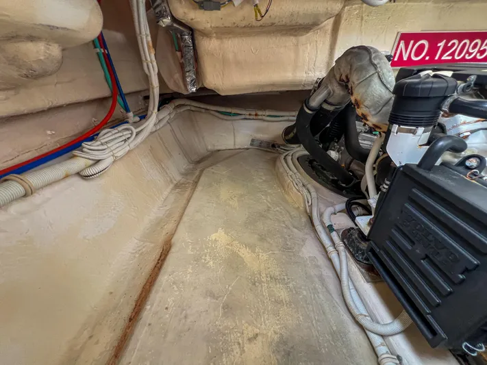  Yacht Photos Pics 2008 Tiara Yachts 3900 Sovran engine compartment with visible wiring and components.