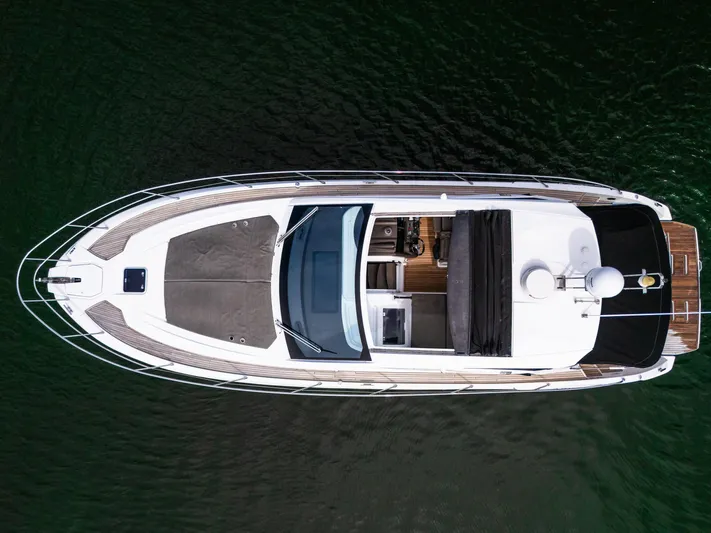 Amici Yacht Photos Pics Overhead view of 2019 Azimut Atlantis 43 yacht on water.