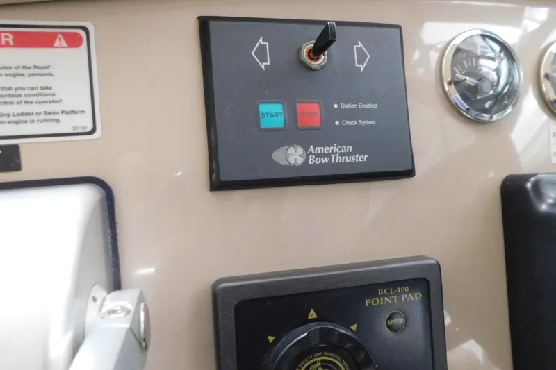  Yacht Photos Pics Control panel of a 1999 Sea Ray 500 Sundancer with American Bow Thruster system.