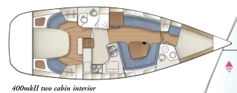 Arcturus Yacht Photos Pics Catalina 400 MkII 2003 interior layout with two cabins.