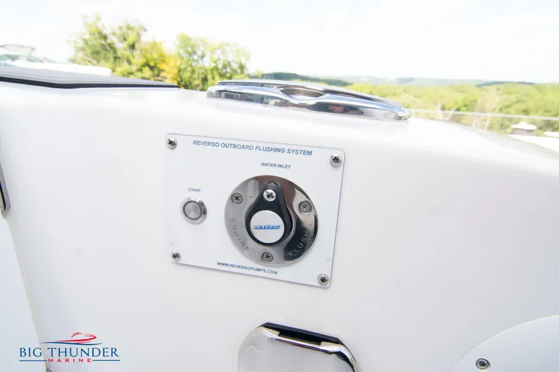  Yacht Photos Pics 2023 Fountain 38 SC Reverso Outboard Flushing System on a boat.