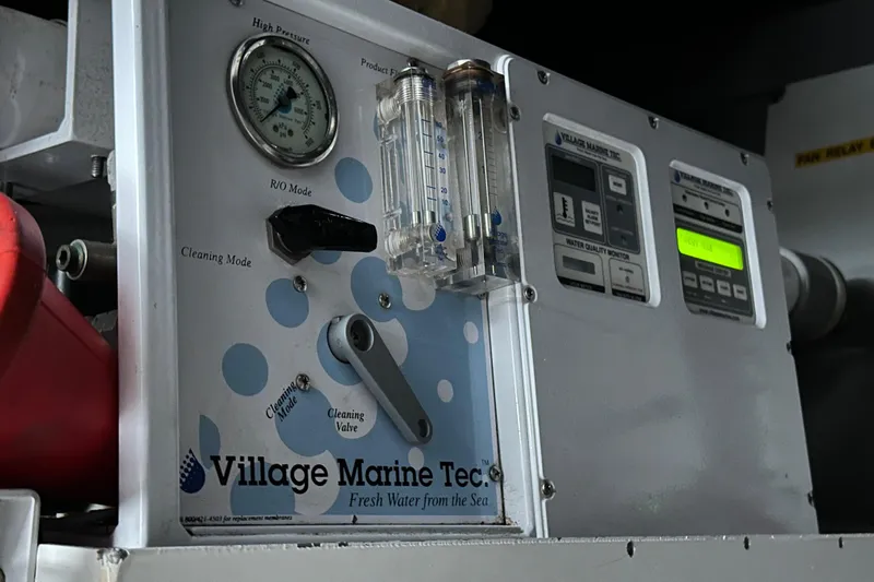 D Yacht Photos Pics Control panel of a Village Marine Tec. water system on a 2000 Sunseeker Predator 60 yacht.