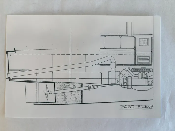 About Time Yacht Photos Pics Blueprint of 1998 Duffy 35 Downeast Cruiser, port elevation view.