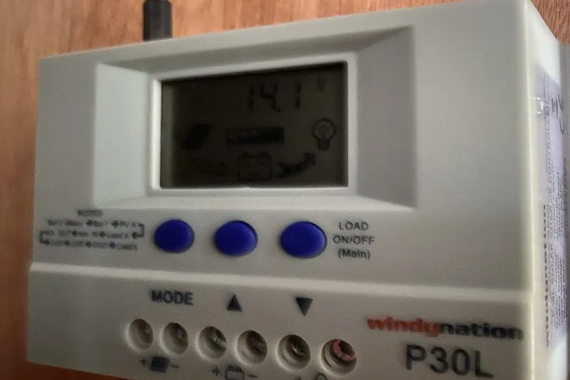 J'ouvert Yacht Photos Pics WindyNation P30L charge controller on a 2009 Beneteau 43 yacht.