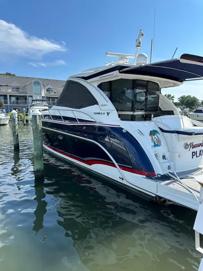  Yacht Photos Pics 2017 Formula 45 Yacht docked at marina, featuring sleek design and modern amenities.