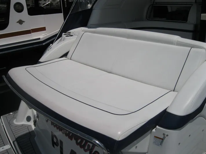  Yacht Photos Pics 2017 Formula 45 Yacht with white cushioned seating area.