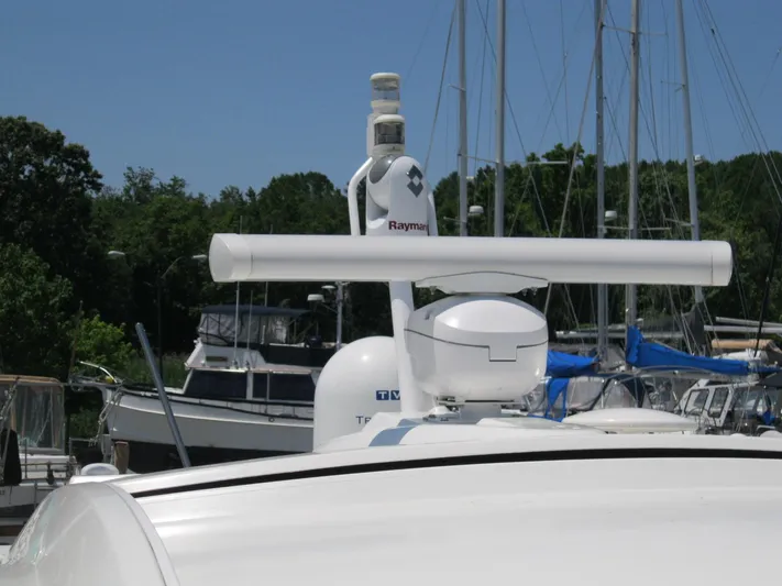  Yacht Photos Pics 2017 Formula 45 Yacht radar system with marina background.