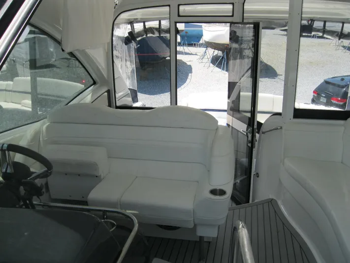  Yacht Photos Pics Interior of 2017 Formula 45 Yacht with white seating and modern design.