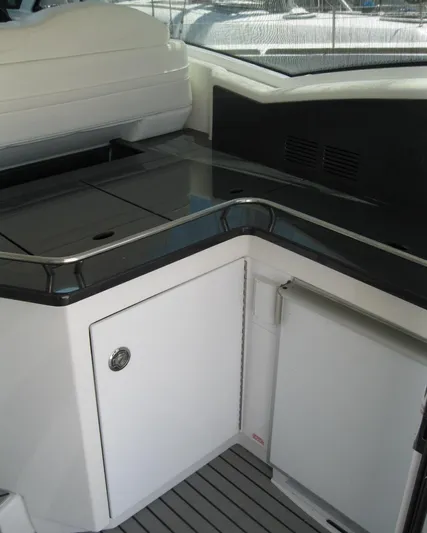  Yacht Photos Pics 2017 Formula 45 Yacht interior with sleek cabinetry and modern design.