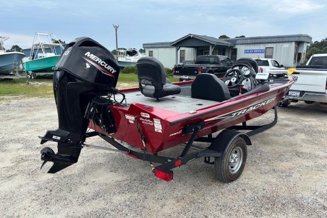 2023 Tracker Pro Team 175 TXW boat with Mercury engine on a trailer.