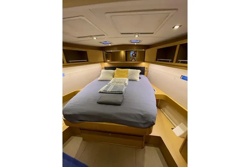  Yacht Photos Pics Luxurious cabin interior of 2015 Dufour 560 Grand Large yacht.