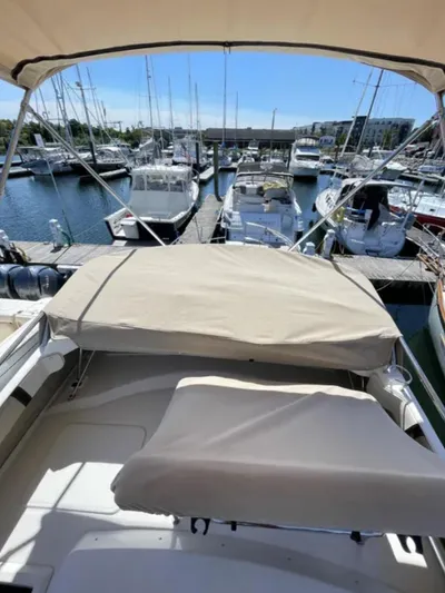 Elaine Hope Yacht Photos Pics 2017 Cutwater C-30 CB boat docked at a marina with multiple sailboats.