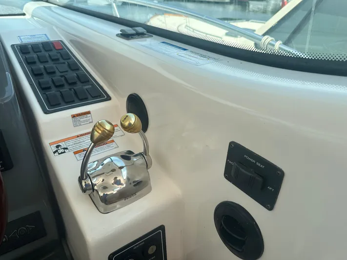 Selladoor (previously "czech Mate") Yacht Photos Pics 2007 Tiara Yachts 4300 Sovran helm controls and dashboard details.