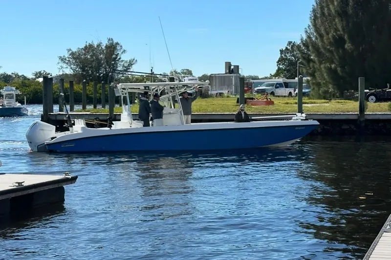  Yacht Photos Pics 2021 Custom Infusion 34 CC boat docked on a sunny day.