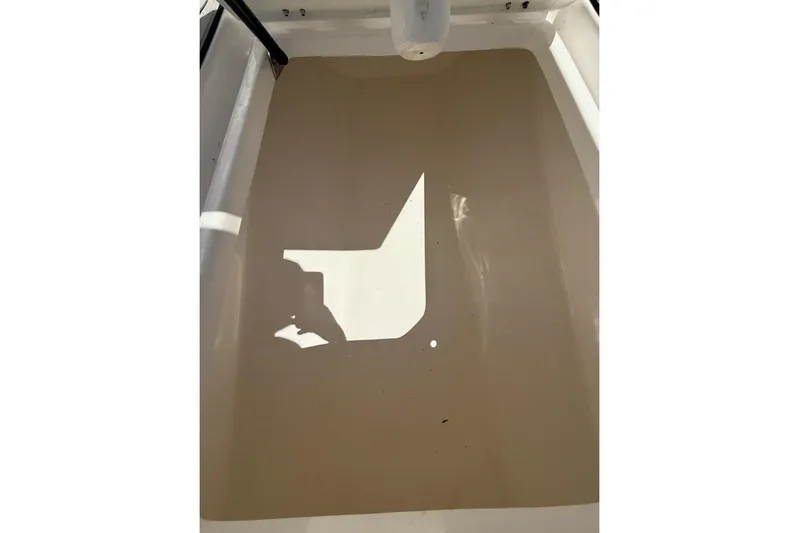  Yacht Photos Pics 2021 Custom Infusion 34 CC boat interior with water pooling on the deck.