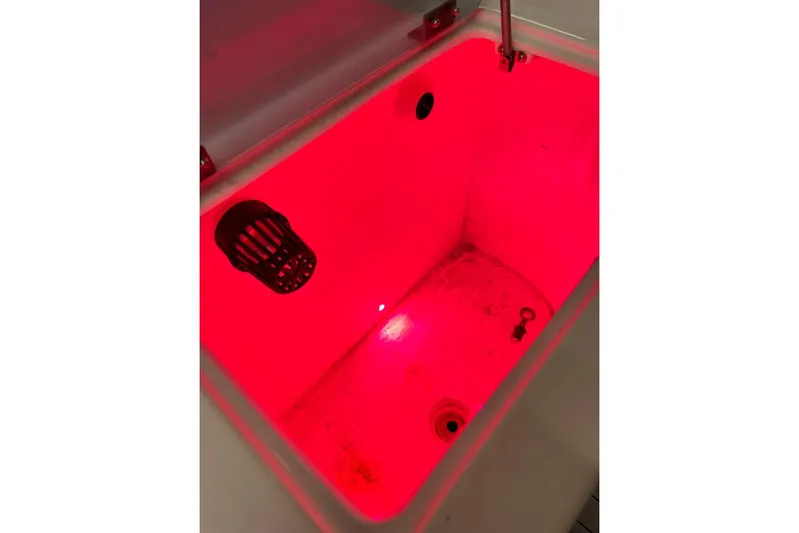  Yacht Photos Pics Red-lit compartment in 2021 Custom Infusion 34 CC boat.