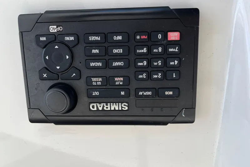 Floridita Yacht Photos Pics Simrad marine control panel on a 1997 Post Sportfish boat.