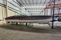 2013 Formula Thunderbird 353 FASTECH boat in storage facility.