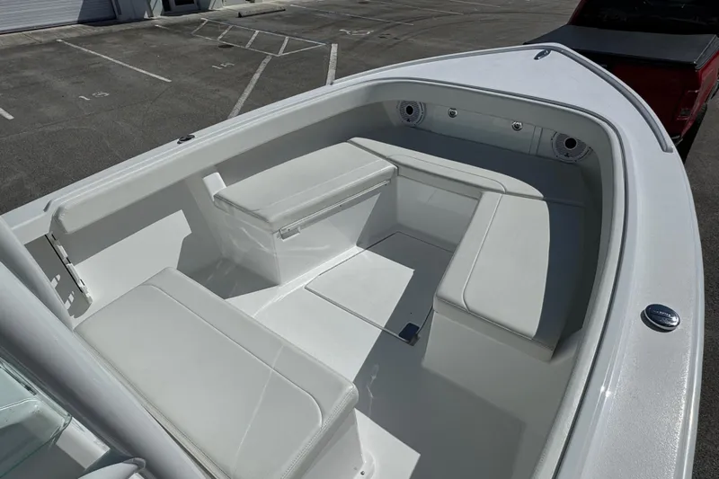  Yacht Photos Pics 2024 Albury Brothers 23 Forward Seating boat with spacious white seating area.