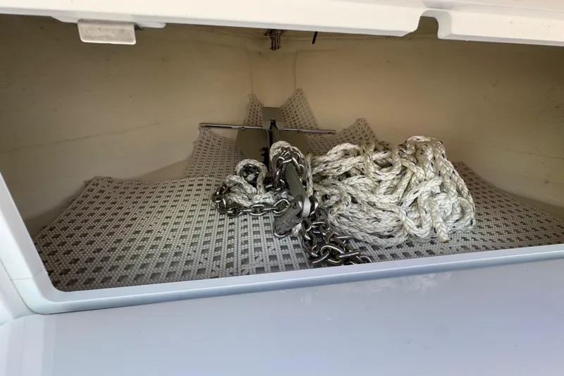  Yacht Photos Pics Anchor and rope storage in 2024 Albury Brothers 23 Forward Seating boat.