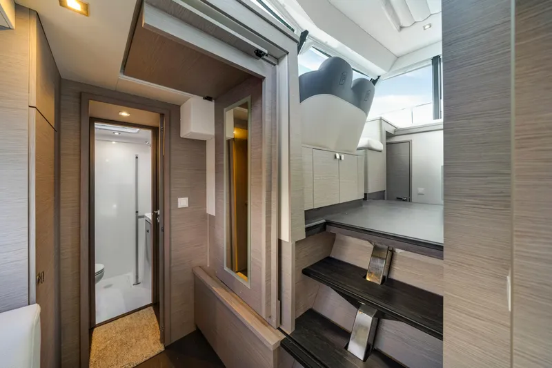  Yacht Photos Pics Luxurious interior of 2023 Fountaine Pajot MY4.S yacht, featuring modern design and elegant finishes.