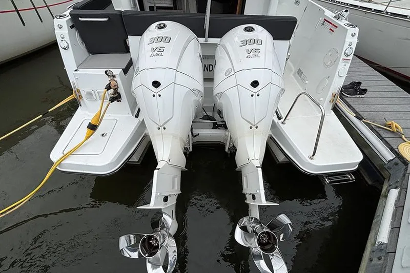  Yacht Photos Pics 2022 Jeanneau NC Weekender 1095 Fly with dual 300 V6 outboard engines.