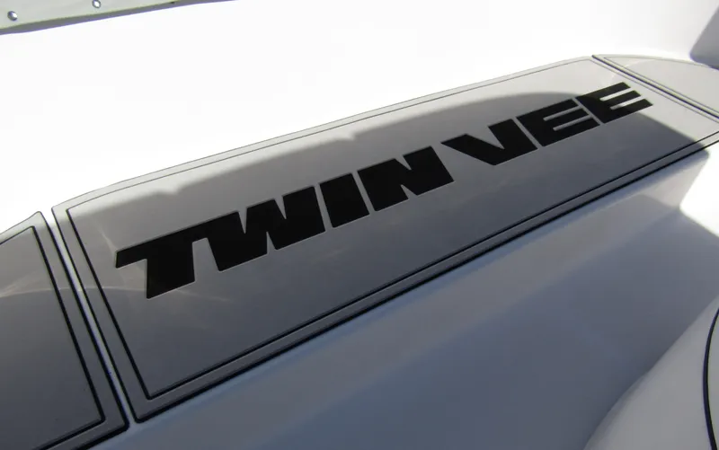 Yacht Photos Pics 2023 Twin Vee 340 GFX CC logo on boat surface.