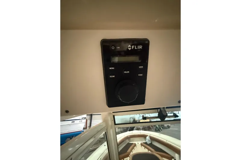  Yacht Photos Pics FLIR control panel on 2016 Scout 350 LXF boat dashboard.