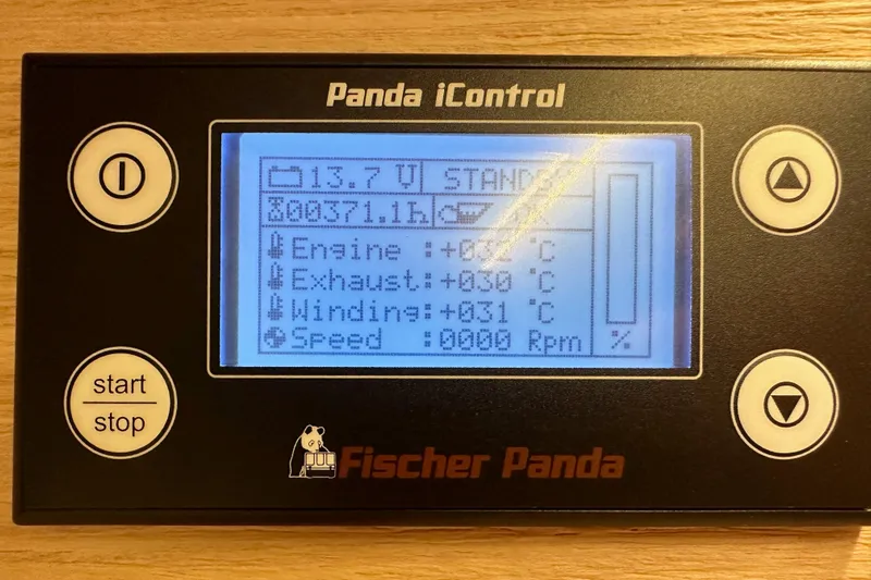 Champagne Yacht Photos Pics Fischer Panda iControl display on Beneteau Oceanis 55.1, 2021 model yacht.