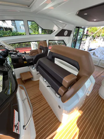 Elixir Yacht Photos Pics Interior of 2019 Beneteau Gran Turismo 46 yacht with luxurious seating and modern design.