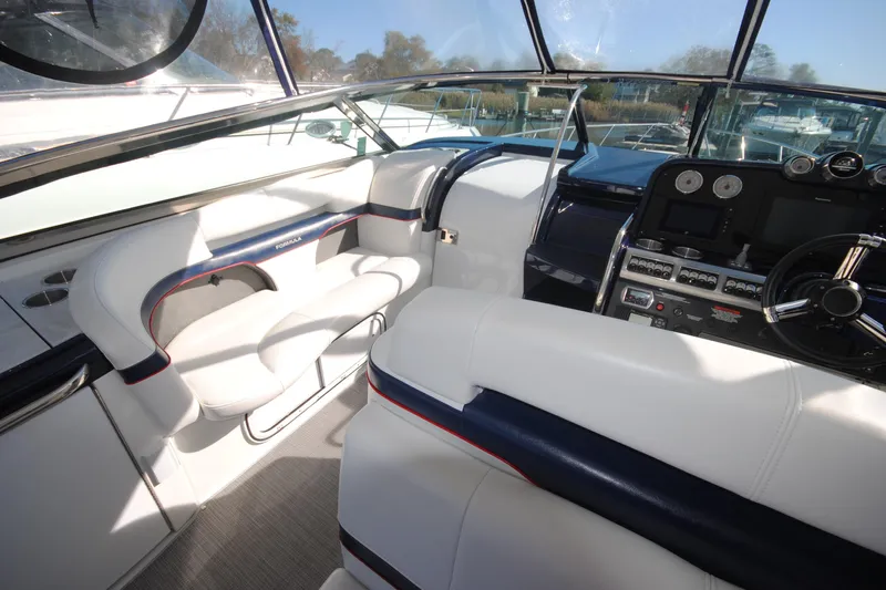  Yacht Photos Pics 2017 Formula 370 Super Sport boat interior with luxurious seating and modern dashboard.