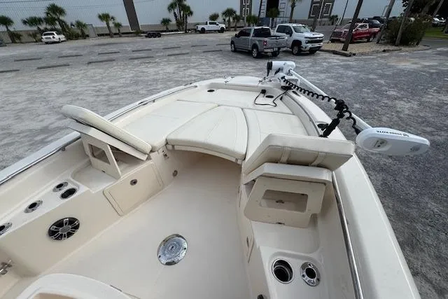 Yacht Photos Pics 2021 Grady-White 251 Coastal Explorer boat interior with seating and fishing equipment.