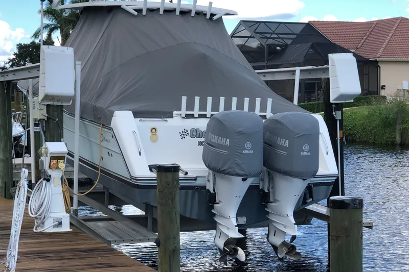  Yacht Photos Pics 2016 Stamas TARPON 326 boat with Yamaha engines docked by waterfront.