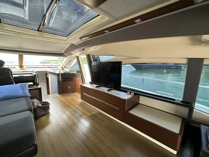 B-enjoy III Yacht Photos Pics Luxurious interior of a 2012 Azimut 72S yacht with modern furnishings and large windows.