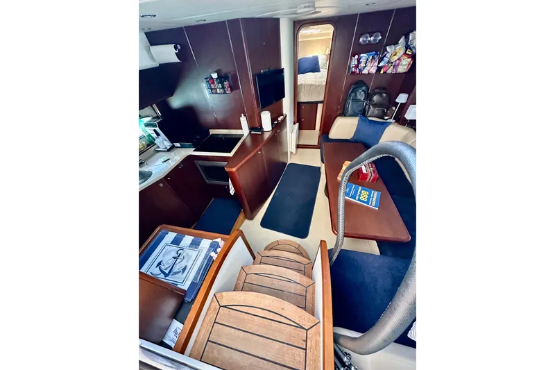  Yacht Photos Pics Luxurious interior of 2016 Princess V45 yacht with modern amenities and elegant design.