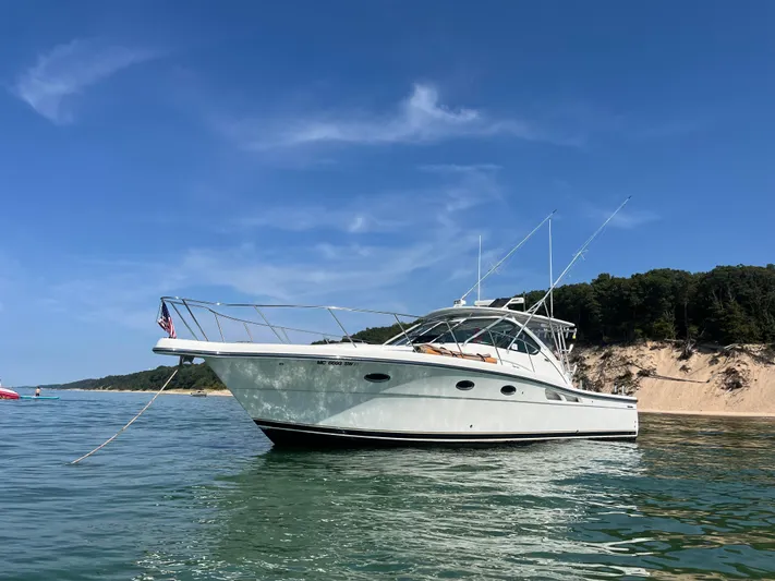  Yacht Photos Pics 2006 Tiara Yachts 3600 Open on calm water, clear sky, scenic background.