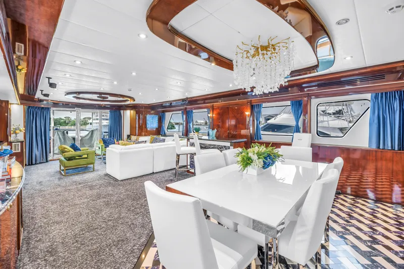 Star Saphire Yacht Photos Pics Luxurious interior of 2007 Bilgin 117 yacht with elegant decor and modern furnishings.