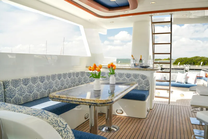 Star Saphire Yacht Photos Pics Luxurious Bilgin 117 yacht interior, featuring elegant seating, table, and decor, 2007 model.