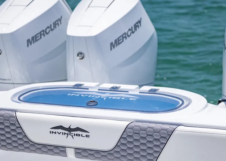  Yacht Photos Pics 2026 Invincible 38 Catamaran with Mercury engines, featuring sleek design and modern technology.