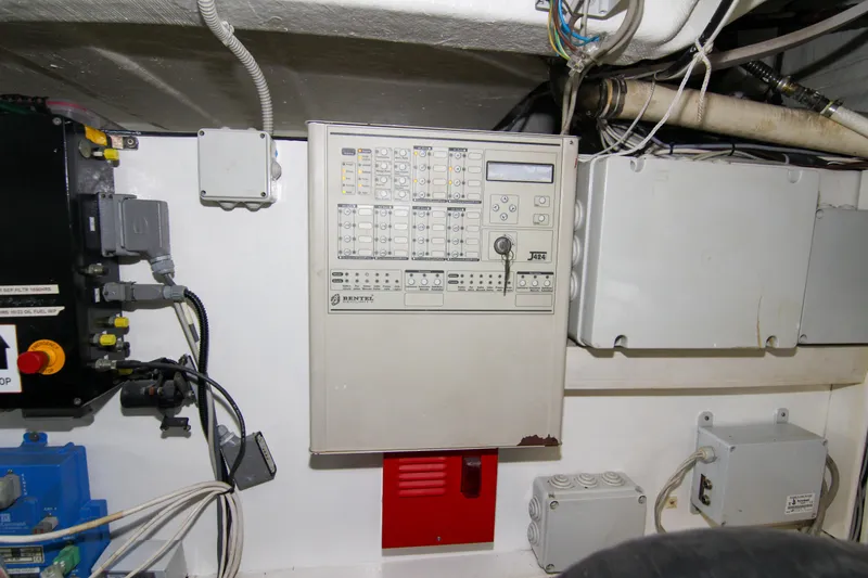 Love Life Yacht Photos Pics Electrical control panel in the engine room of a 2009 Riva 68' EGO SUPER yacht.