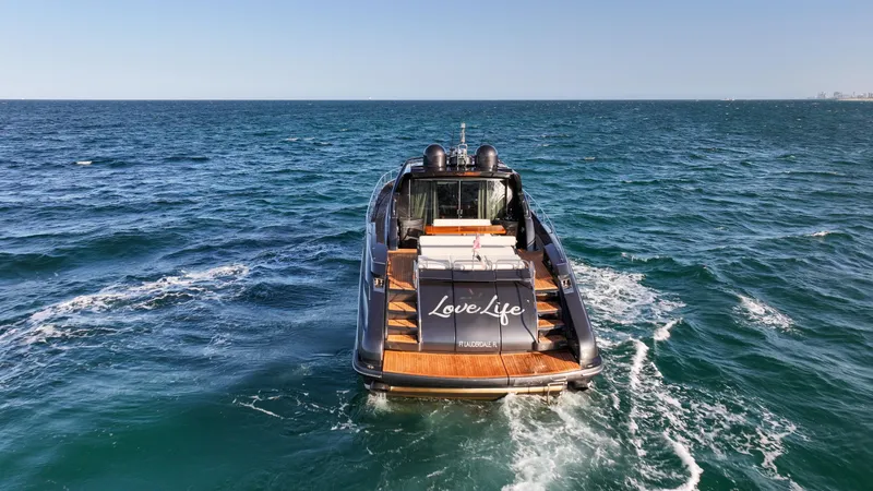 Love Life Yacht Photos Pics Luxury yacht Riva 68' EGO SUPER 2009 cruising on open sea.