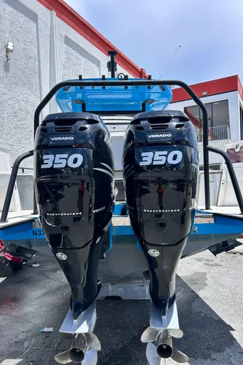  Yacht Photos Pics Twin 350 Verado engines on a 2019 Axopar 37 Sun Top boat.
