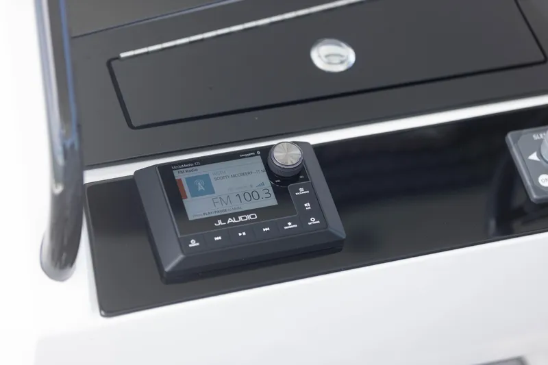  Yacht Photos Pics JL Audio system on 2024 Deep Impact 399 Sport boat dashboard.